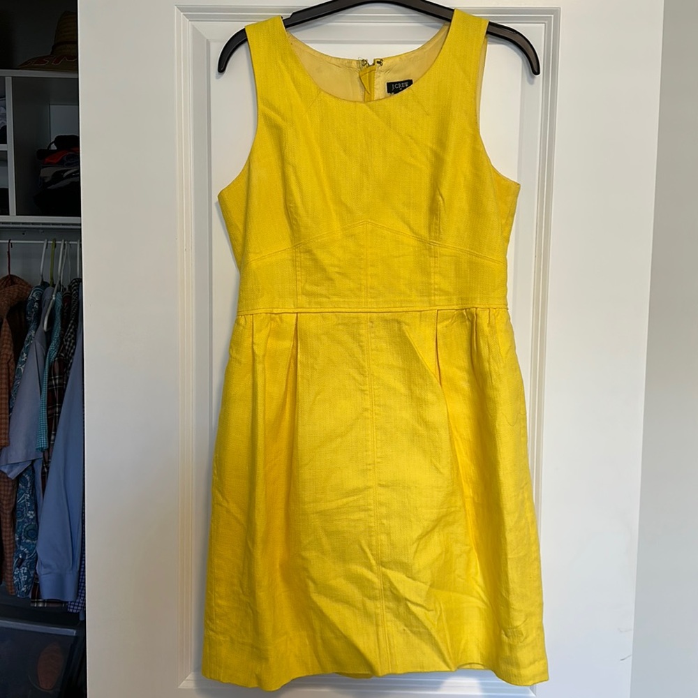 Bright yellow shell dress with pockets